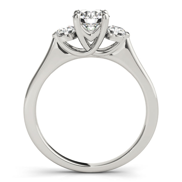 Dazzling Three-Stone Round Diamond Engagement Ring — 9K/18K Gold & Platinum