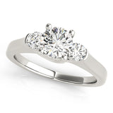Dazzling Three-Stone Round Diamond Engagement Ring — 9K/18K Gold & Platinum
