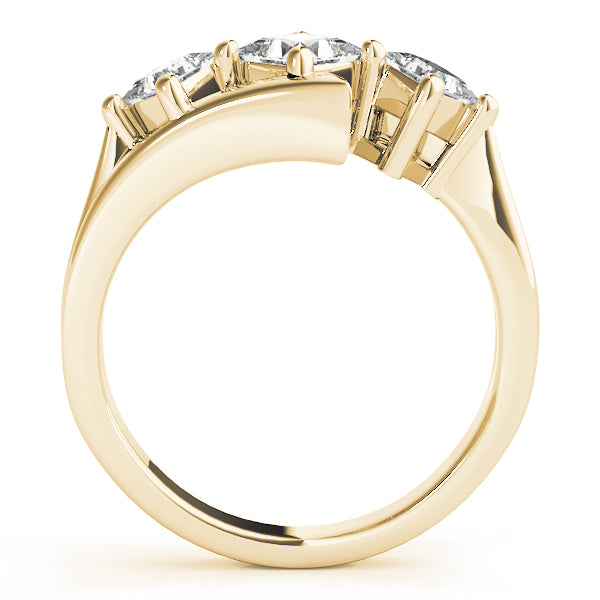 Pristine Three-Stone Princess Diamond Engagement Ring — 9K/18K Gold & Platinum