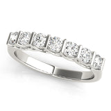 Bar Set Half Eternity Ring in Gold & Platinum