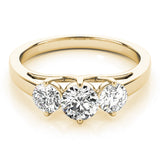 Devoted Three-Stone Round Diamond Engagement Ring — 9K/18K Gold & Platinum