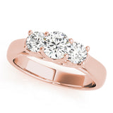 Resplendent Three-Stone Round Diamond Engagement Ring — 9K/18K Gold & Platinum
