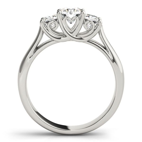 Resplendent Three-Stone Round Diamond Engagement Ring — 9K/18K Gold & Platinum