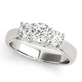 Resplendent Three-Stone Round Diamond Engagement Ring — 9K/18K Gold & Platinum