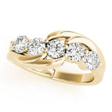 Prong Set Half Eternity Ring in Gold & Platinum