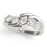 Prong Set Half Eternity Ring in Gold & Platinum