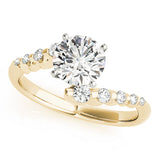 Vintage-Inspired Bypass Round Diamond Engagement Ring — 9K/18K Gold & Platinum