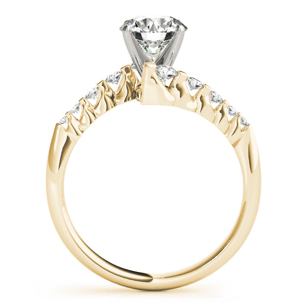Vintage-Inspired Bypass Round Diamond Engagement Ring — 9K/18K Gold & Platinum