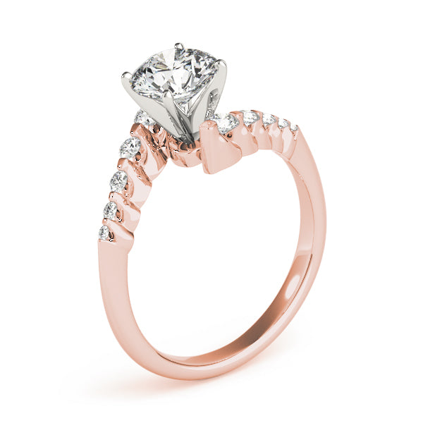 Vintage-Inspired Bypass Round Diamond Engagement Ring — 9K/18K Gold & Platinum