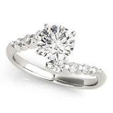 Vintage-Inspired Bypass Round Diamond Engagement Ring — 9K/18K Gold & Platinum