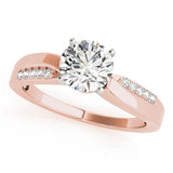 Signature Bypass Round Diamond Engagement Ring — 9K/18K Gold & Platinum