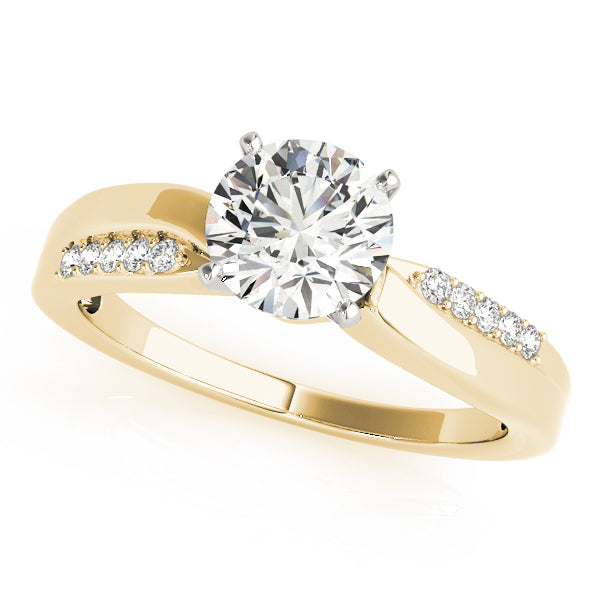 Signature Bypass Round Diamond Engagement Ring — 9K/18K Gold & Platinum