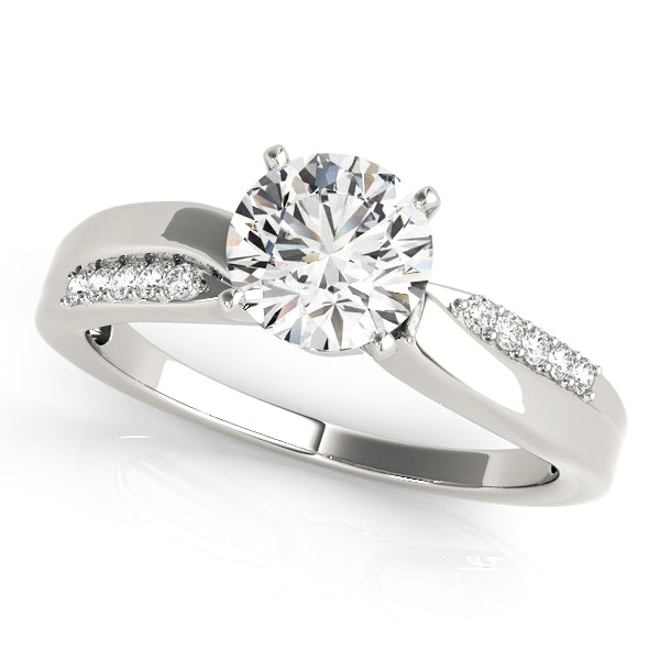 Signature Bypass Round Diamond Engagement Ring — 9K/18K Gold & Platinum
