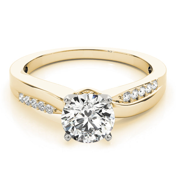 Signature Bypass Round Diamond Engagement Ring — 9K/18K Gold & Platinum