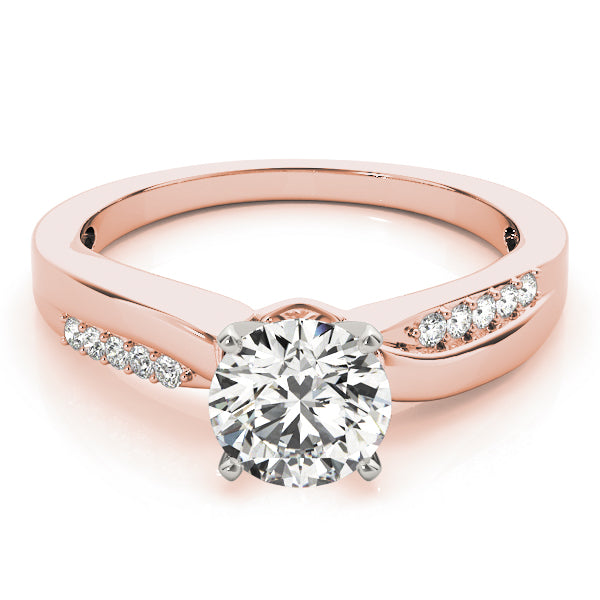Signature Bypass Round Diamond Engagement Ring — 9K/18K Gold & Platinum