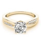 Signature Bypass Round Diamond Engagement Ring — 9K/18K Gold & Platinum