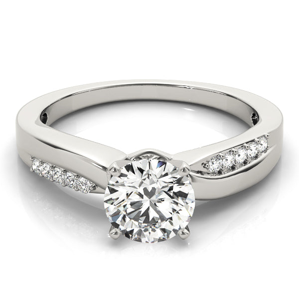 Signature Bypass Round Diamond Engagement Ring — 9K/18K Gold & Platinum