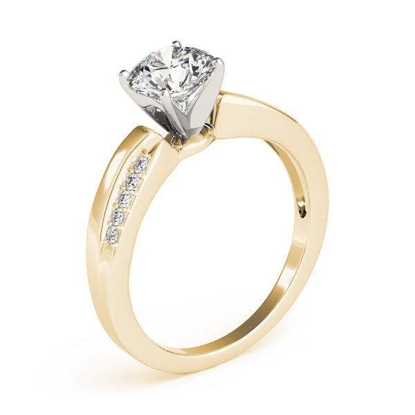 Signature Bypass Round Diamond Engagement Ring — 9K/18K Gold & Platinum