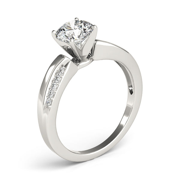 Signature Bypass Round Diamond Engagement Ring — 9K/18K Gold & Platinum