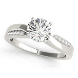Signature Bypass Round Diamond Engagement Ring — 9K/18K Gold & Platinum