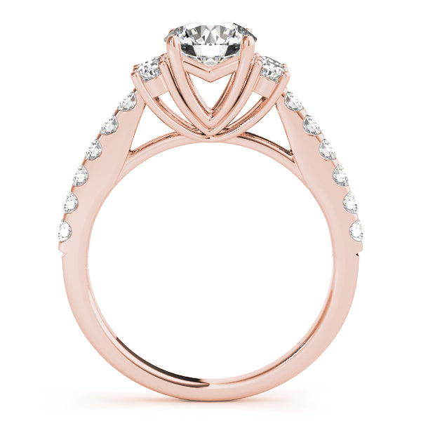 Artisan Cluster Sides Round Diamond Engagement Ring — 9K/18K Gold & Platinum