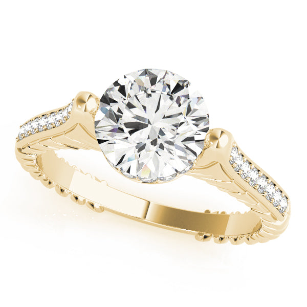 Bespoke Antique Round Diamond Engagement Ring — 9K/18K Gold & Platinum