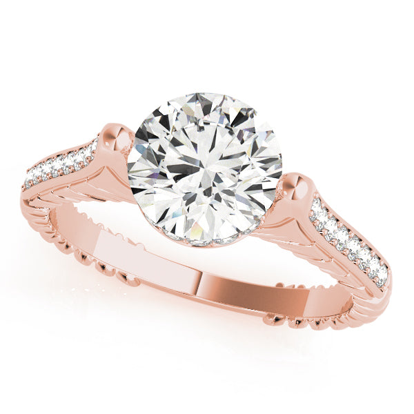 Bespoke Antique Round Diamond Engagement Ring — 9K/18K Gold & Platinum