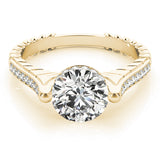 Bespoke Antique Round Diamond Engagement Ring — 9K/18K Gold & Platinum