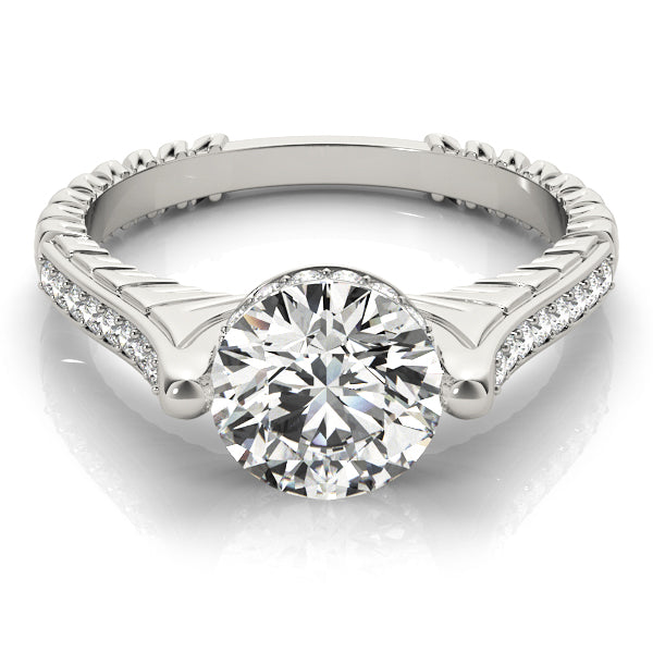 Bespoke Antique Round Diamond Engagement Ring — 9K/18K Gold & Platinum