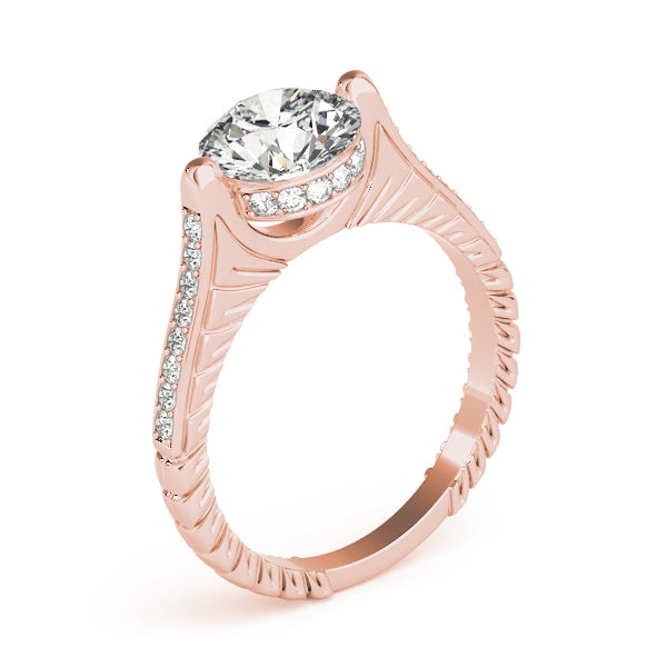 Bespoke Antique Round Diamond Engagement Ring — 9K/18K Gold & Platinum