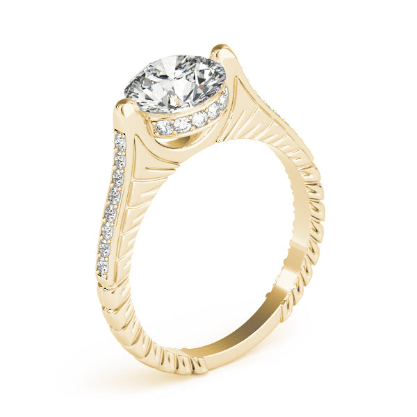 Bespoke Antique Round Diamond Engagement Ring — 9K/18K Gold & Platinum