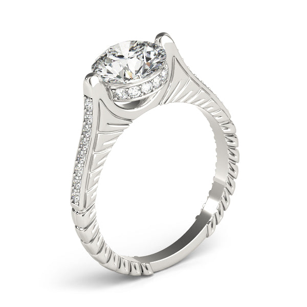 Bespoke Antique Round Diamond Engagement Ring — 9K/18K Gold & Platinum