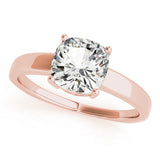 Regal Solitaire Cushion Diamond Engagement Ring — 9K/18K Gold & Platinum