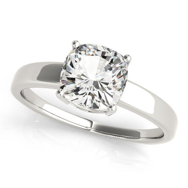 Regal Solitaire Cushion Diamond Engagement Ring — 9K/18K Gold & Platinum