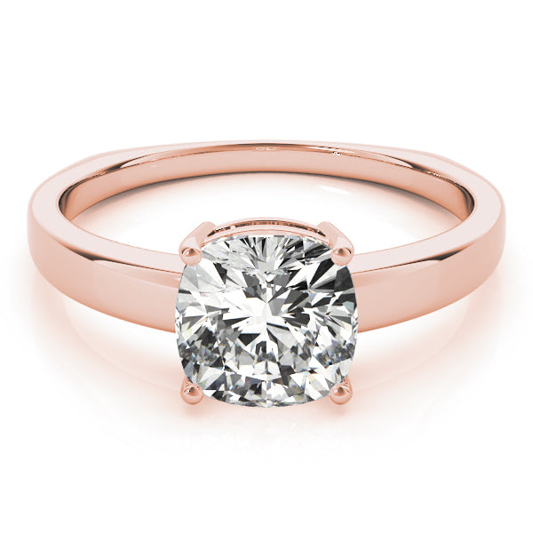 Regal Solitaire Cushion Diamond Engagement Ring — 9K/18K Gold & Platinum