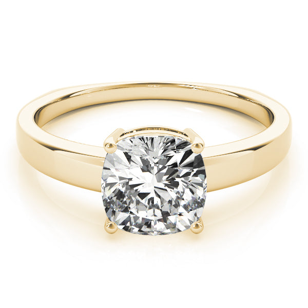 Regal Solitaire Cushion Diamond Engagement Ring — 9K/18K Gold & Platinum