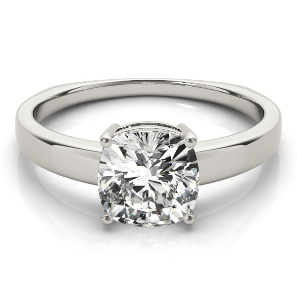 Regal Solitaire Cushion Diamond Engagement Ring — 9K/18K Gold & Platinum