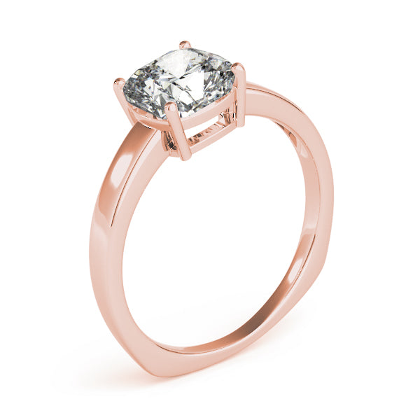 Regal Solitaire Cushion Diamond Engagement Ring — 9K/18K Gold & Platinum