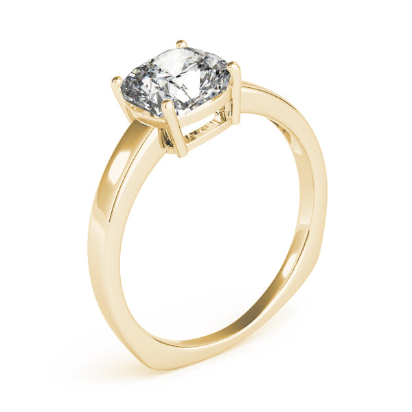 Regal Solitaire Cushion Diamond Engagement Ring — 9K/18K Gold & Platinum