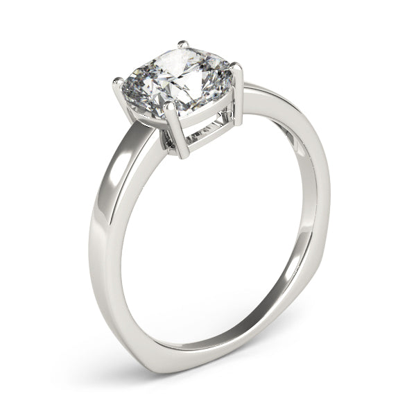 Regal Solitaire Cushion Diamond Engagement Ring — 9K/18K Gold & Platinum