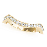 Curved Bands Half Eternity Ring in Gold & Platinum