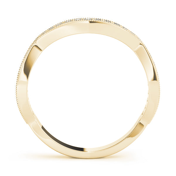 Curved Bands Half Eternity Ring in Gold & Platinum
