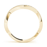 Curved Bands Half Eternity Ring in Gold & Platinum