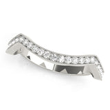 Curved Bands Half Eternity Ring in Gold & Platinum