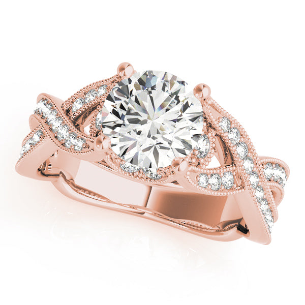 Brilliant Multi-Row Round Diamond Engagement Ring — 9K/18K Gold & Platinum