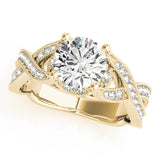 Brilliant Multi-Row Round Diamond Engagement Ring — 9K/18K Gold & Platinum