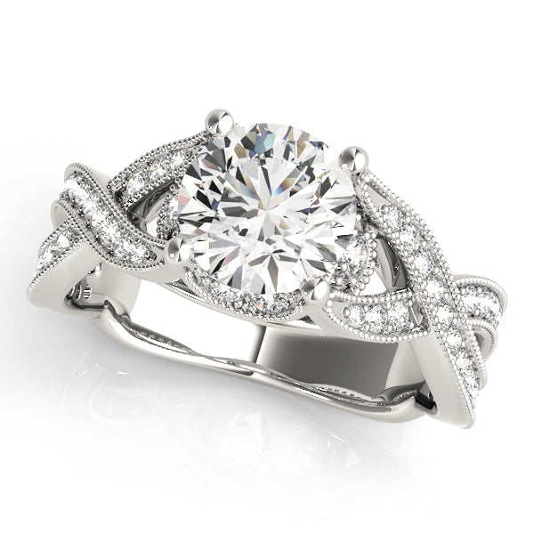 Brilliant Multi-Row Round Diamond Engagement Ring — 9K/18K Gold & Platinum