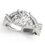 Brilliant Multi-Row Round Diamond Engagement Ring — 9K/18K Gold & Platinum