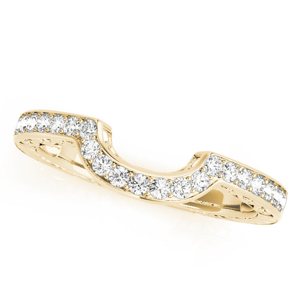 Prong in Channel Curved Half Eternity Ring in Gold & Platinum