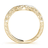 Prong in Channel Curved Half Eternity Ring in Gold & Platinum